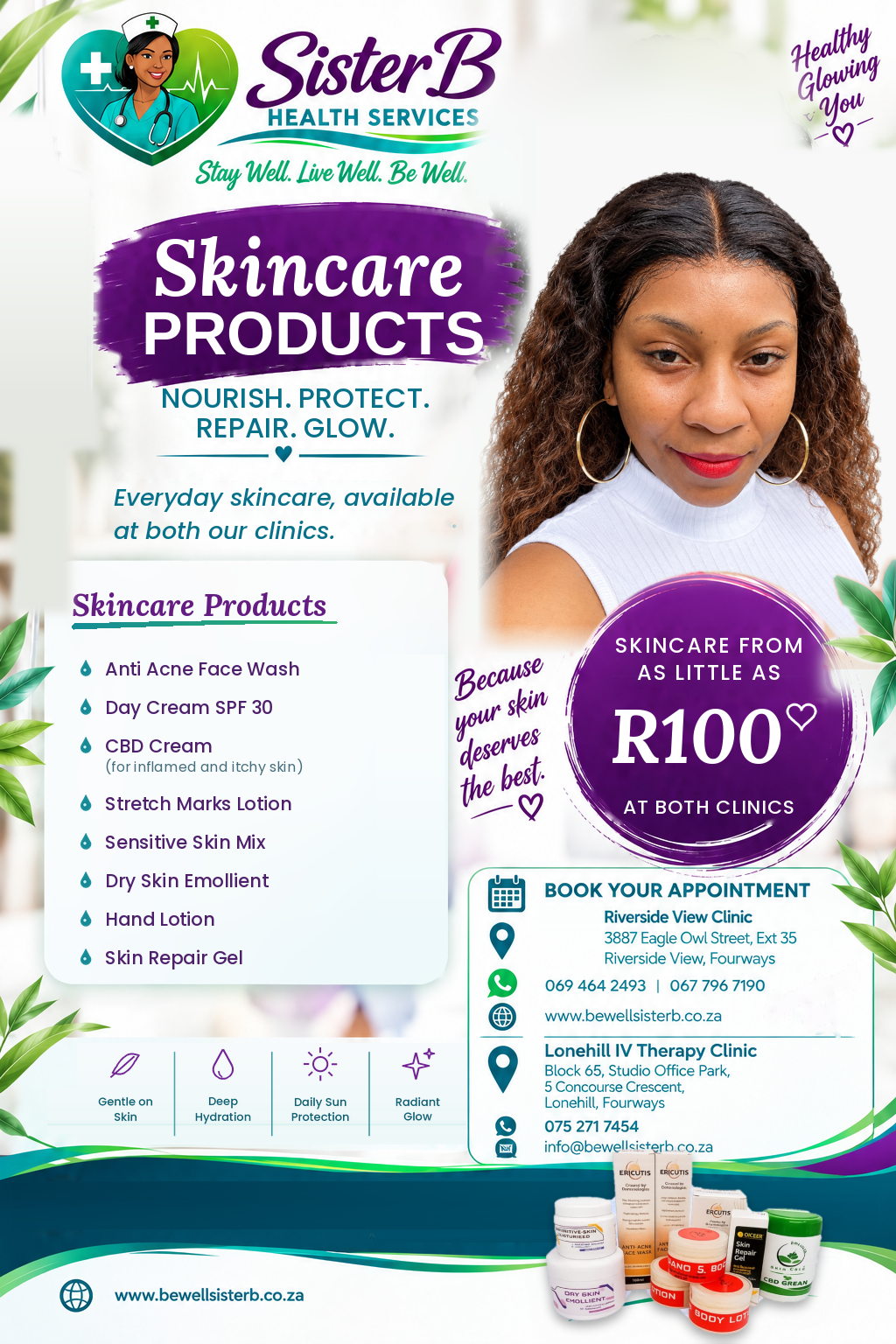 SisterB Health Services Everyday Skincare poster